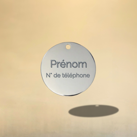 Médaille ronde personnalisable pour chien