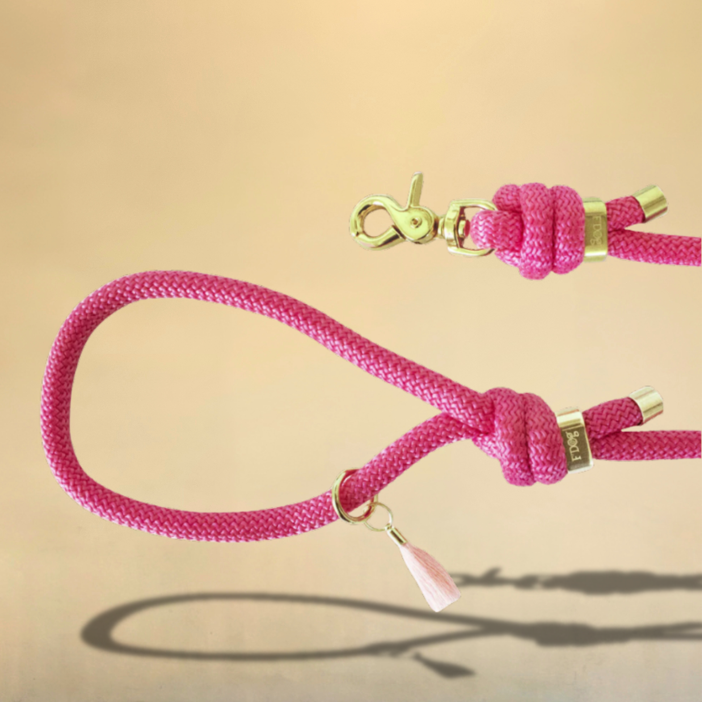 Laisse en corde framboise pour chien