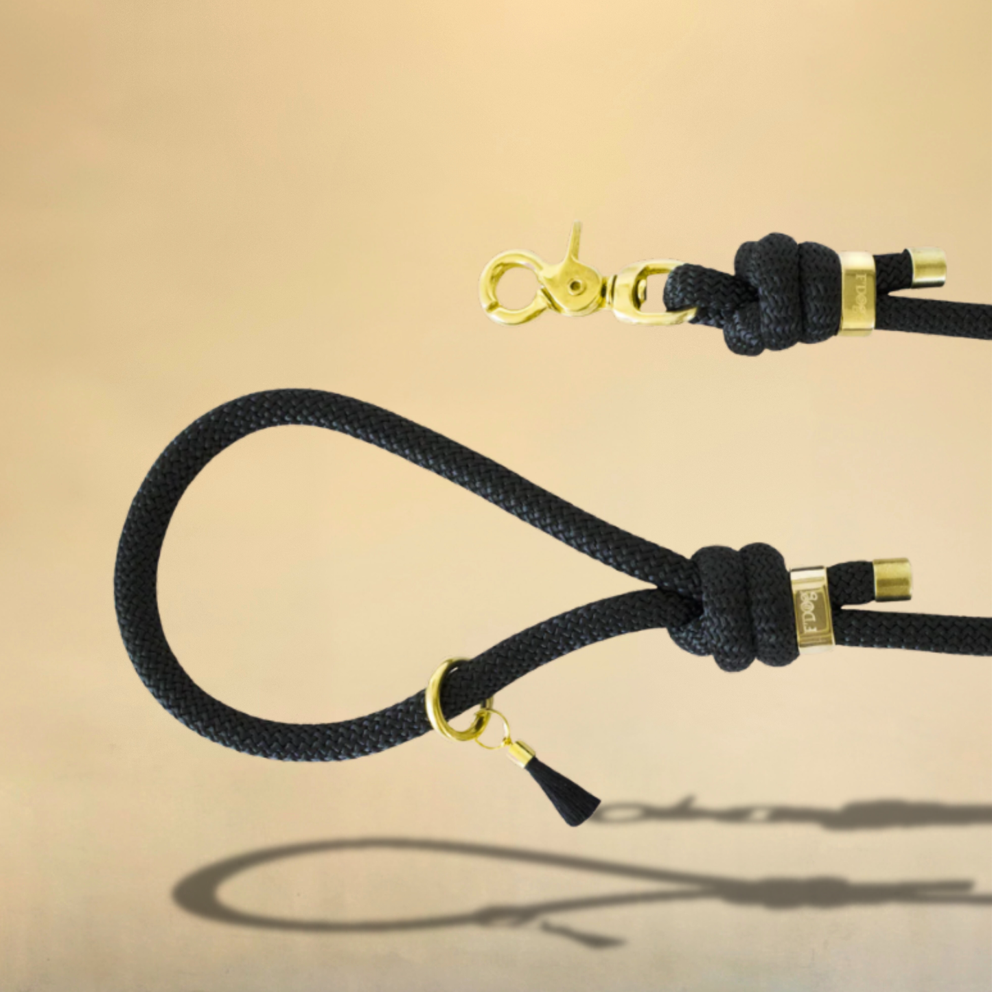 Laisse en corde noire pour chien