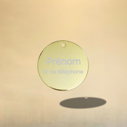 Médaille ronde personnalisable pour chien