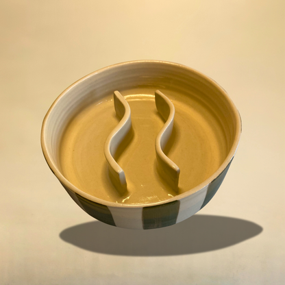 Gamelle anti-glouton artisanale motif rayures