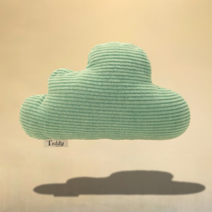 Peluche nuage en tissu côtelé vert
