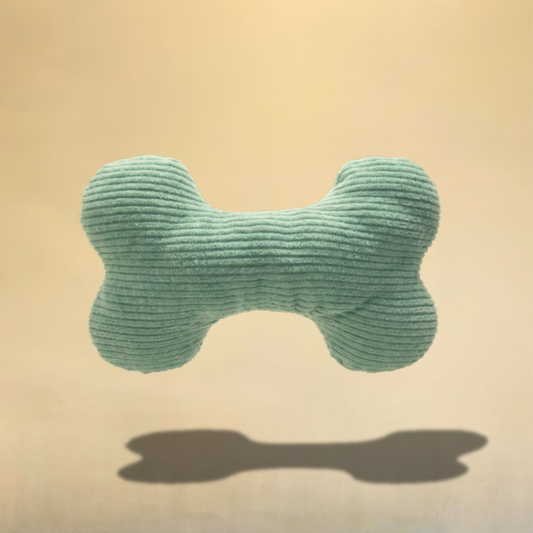 Peluche os en tissu côtelé vert